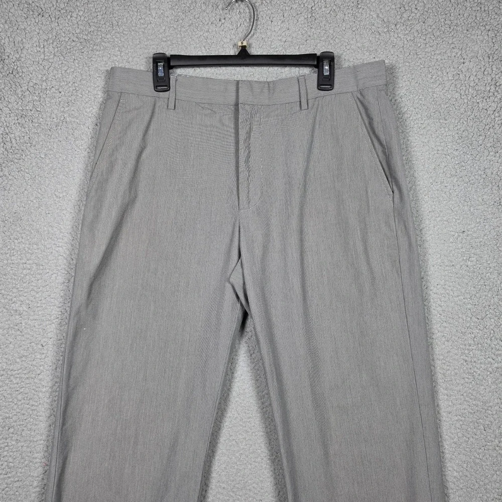 Banana Republic Pants Mens Size 34x32 Gray Pin Striped Straight Fit 100% Cotton